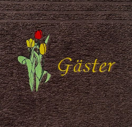 Gästhandduk Grå med tulpaner