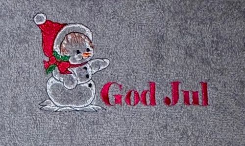 Julhandduk Snögubbe