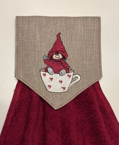 Spishandduk tomte i kopp