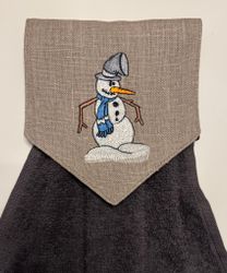 Spishandduk snögubbe