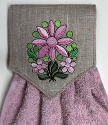 Spishandduk rosa blom