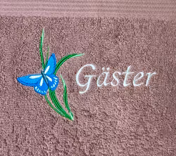 Gästhandduk gammelrosa med fjäril