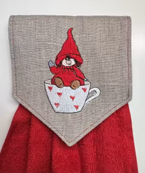 Spishandduk tomte i kopp