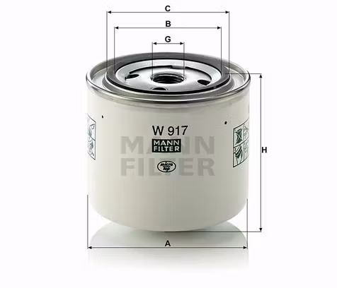 Oljefilter Mann W 917 1967-77 Commodore, Admiral, Kapitän