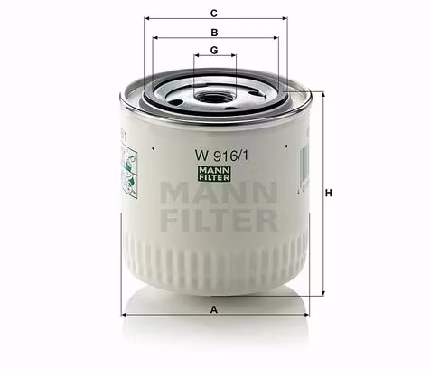 Oljefilter Mann W 916/1 1967-80 95, 96, Sonett V4