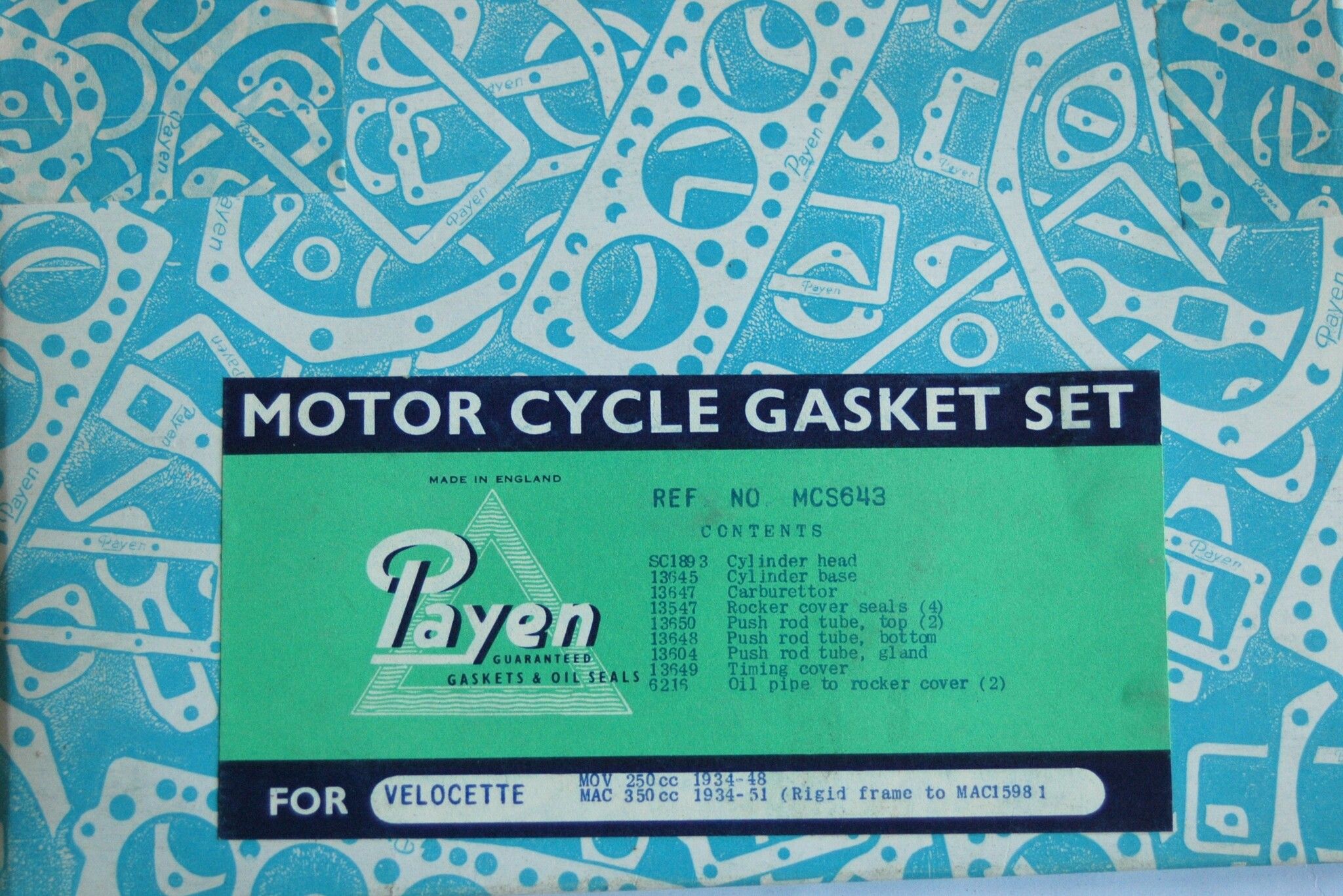 Velocette motorsats MCS 643 1934-51 MAC 250, 350 cc
