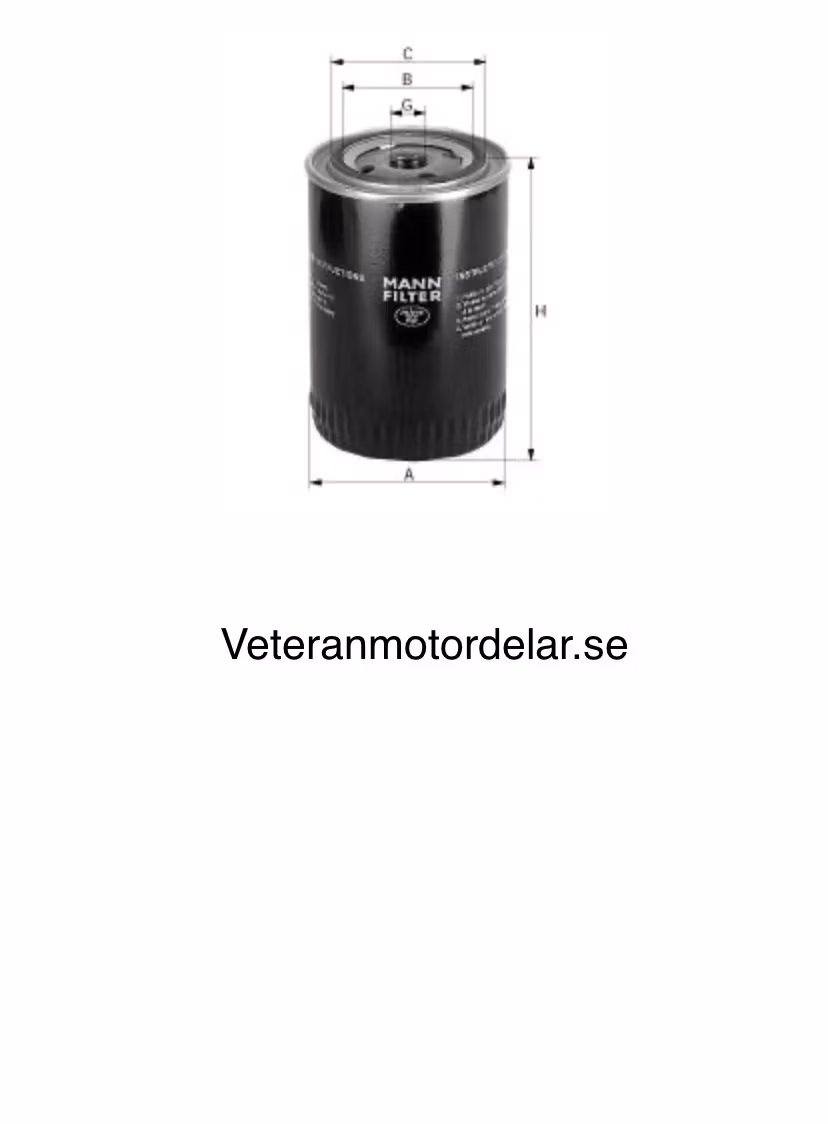 Oljefilter W920/7 Motorer DS8, DS11, DS14