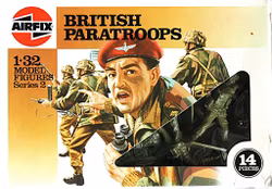 Airfix soldater British Paratroops 1:32, 14 st 1970-tal, NOS