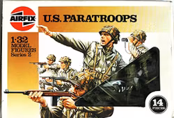 Airfix soldater U.S Paratroops 1:32, 14 st 1970-tal, NOS