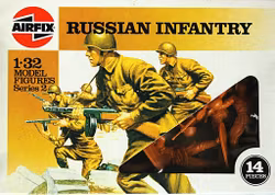 Airfix soldater Russian Infantry 1:32, 14 st 1970-tal, NOS