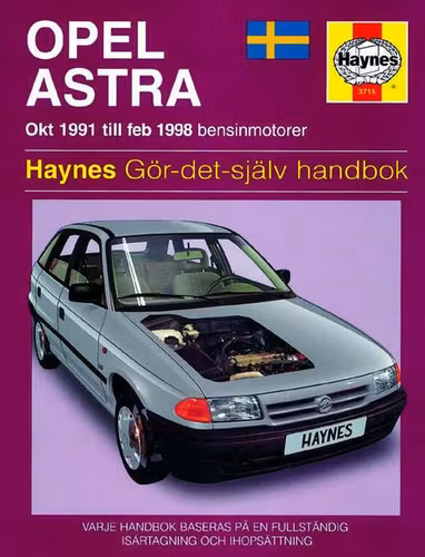 Haynes S3715 1991-98 Opel Astra Bensin, Svensk text
