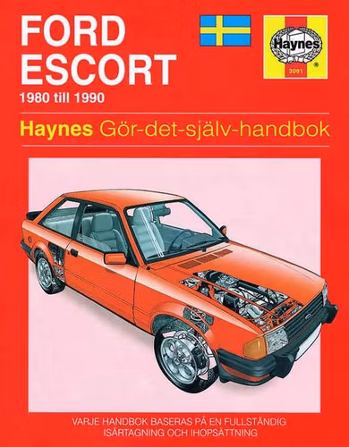 Haynes S3091 1980-90 Ford Escort, Svensk text