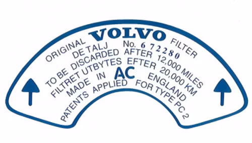 Dekal Luftfilter Främre 11526 1966-68 B18B, B18D