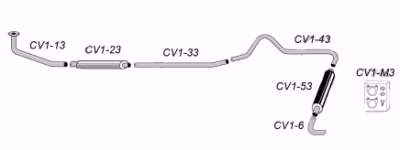 Avgassystem 12409 1962-65 PV 544 (komplett)