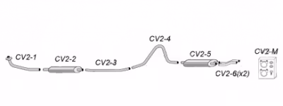 Avgassystem komplett 12412 1970-73 P1800E, ES