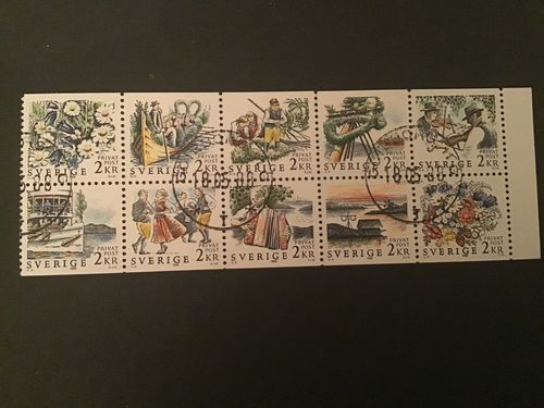 RABATTMÄRKEN X  facit nr 1499-1508 lyxstämplat block GÖTEBORG