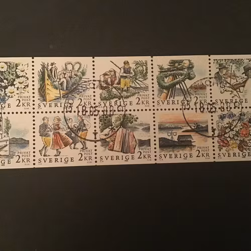 RABATTMÄRKEN X  facit nr 1499-1508 lyxstämplat block GÖTEBORG