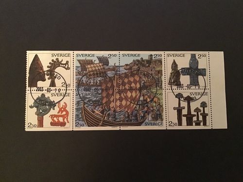 VIKINGAR 1990 facit nr 1609-1616 LYXST BLOCK ANGERED