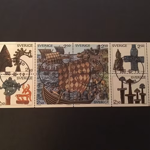 VIKINGAR 1990 facit nr 1609-1616 LYXST BLOCK ANGERED