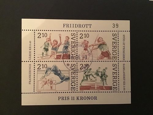FRIIDROTT 1986 facit nr 1420-1423 lyxstämplat block GÖTEBORG 46