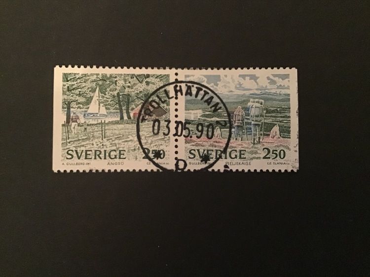 NATIONALPARKER 2  facit nr 1600 SX lyxstämplat par TROLLHÄTTAN