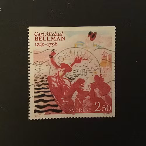 Bellman och Taube facit nr 1641 lyxstämplat märke STOCKHOLM 20