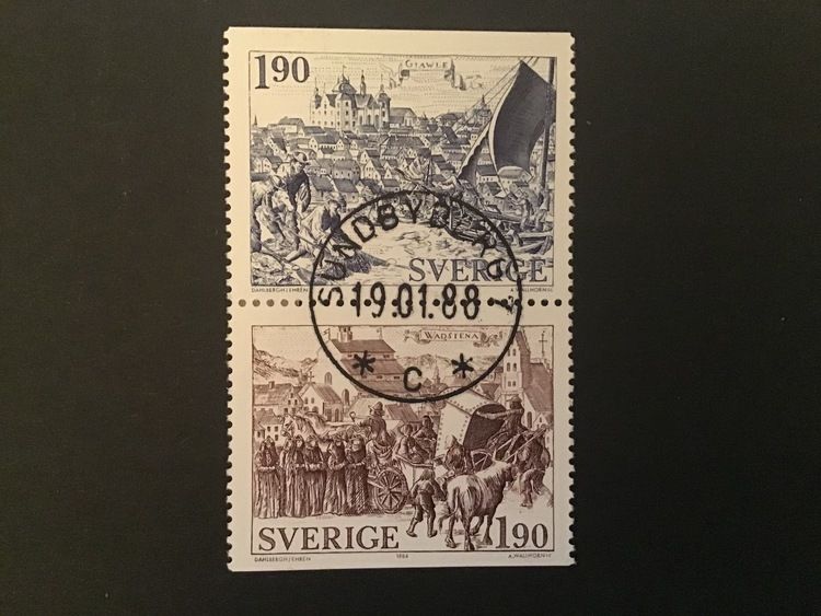 ÄLDRE STÄDER 1984 facit nr 1316 SX lyxstämplat par SUNDBYBERG 1