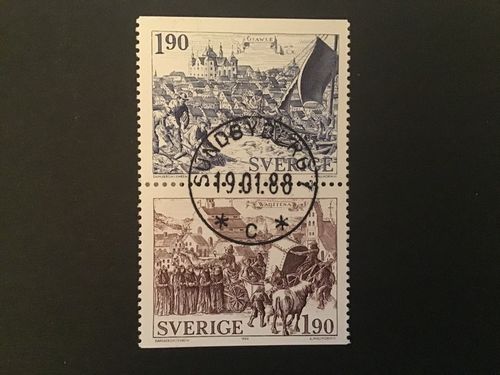ÄLDRE STÄDER 1984 facit nr 1316 SX lyxstämplat par SUNDBYBERG 1