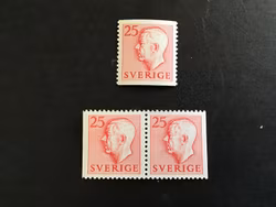GUSTAF VI ADOLF TYP I facit nr 405 A och BB postfriska märken