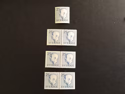 GUSTAF VI ADOLF TYP I facit nr 406 A, BB, DD1 och DD2 postfriska märken