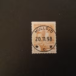 JULFÖRBEREDELSER 1977 facit nr 1022 lyxstämplat MULLSJÖ