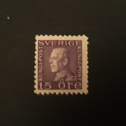 GUSTAF V PROFIL VÄNSTER med fastsättarspår, facit nr 175 C