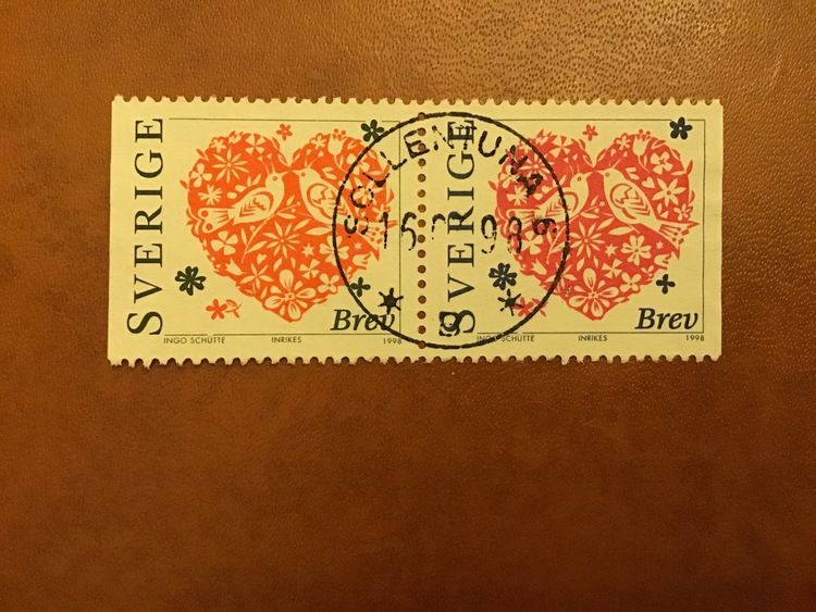 ALLA HJÄRTANS DAG facit nr 2052 SX lyxstämplat par SOLLENTUNA 6