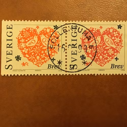 ALLA HJÄRTANS DAG facit nr 2052 SX lyxstämplat par SOLLENTUNA 6