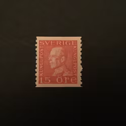 GUSTAF V PROFIL VÄNSTER med fastsättarspår, facit nr 176 A