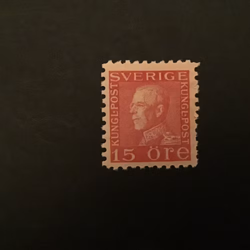 GUSTAF V PROFIL VÄNSTER med fastsättarspår, facit nr 177 C