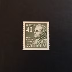 NATIONALMUSEUM 150 ÅR  med skadad baksida, facit nr 339