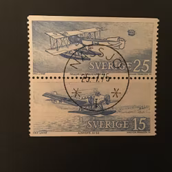 POSTFLYG 1972 facit nr 780 SX lyxstämplat par NÄSSJÖ