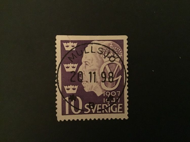 GUSTAF V facit nr 376 B1 lyxstämplat MULLSJÖ