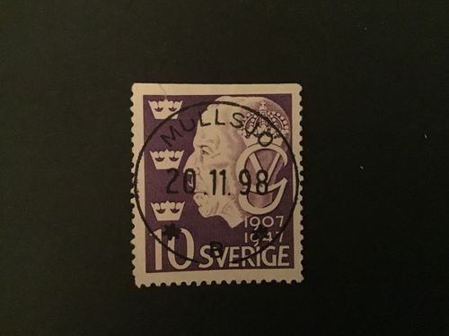 GUSTAF V facit nr 376 B1 lyxstämplat MULLSJÖ