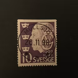 GUSTAF V facit nr 376 B1 lyxstämplat MULLSJÖ