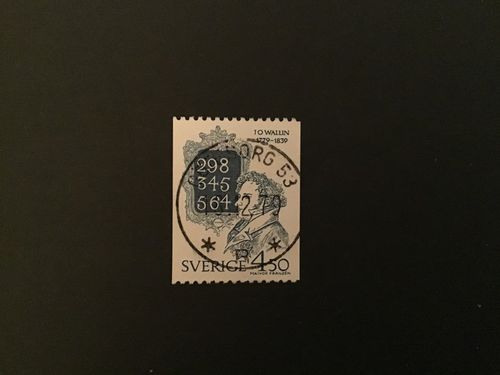 JOHAN OLOF WALLIN facit nr 1091 lyxstämplat GÖTEBORG 53