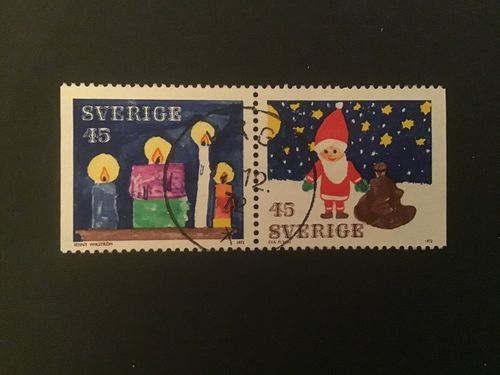 JULFRIMÄRKEN facit nr 794 SX lyxstämplat par KÅGE