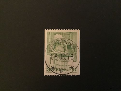 JULFÖRBEREDELSER 1977 facit nr 1024 lyxstämplat GRÄNNA