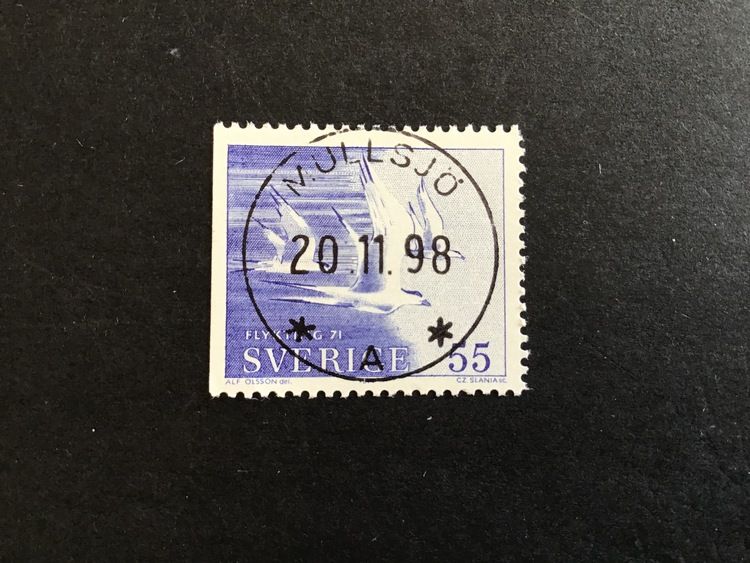 FLYKTING 71  1971 facit nr 724 B1 lyxstämplat MULLSJÖ