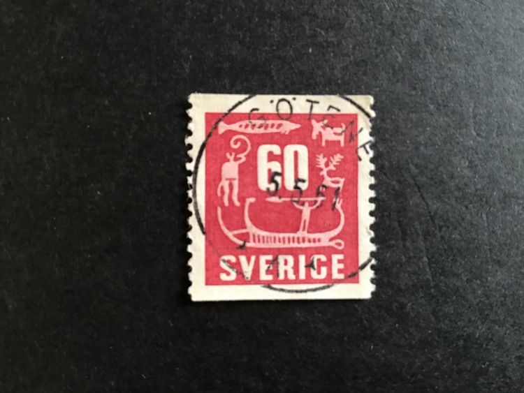 HÄLLRISTNINGAR facit nr 460 lyxstämplat GÖTENE