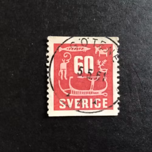 HÄLLRISTNINGAR facit nr 460 lyxstämplat GÖTENE