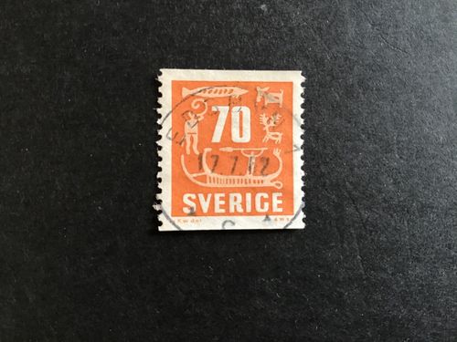 HÄLLRISTNINGAR facit nr 462 lyxstämplat EDSBYN