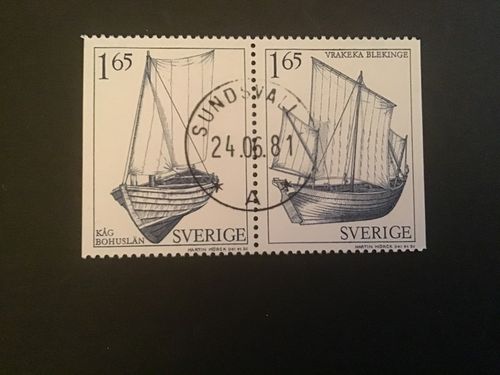 ALLMOGEBÅTAR 1981 facit nr,1170 SX lyxstämplat par SUNDSVALL
