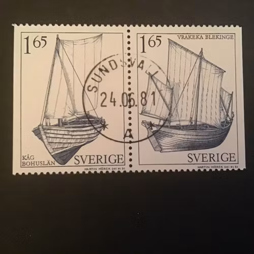 ALLMOGEBÅTAR 1981 facit nr,1170 SX lyxstämplat par SUNDSVALL